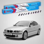 TeamCar Ștergătoare BMW Seria 3 Sedan (E46) 1998-2005 | Set Față Flat Premium - TeamCar® (TC-3E46SD-5755FLP)