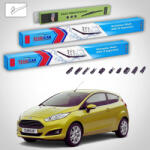 TeamCar Ștergătoare Ford Fiesta Gen VI Facelift Hatchback 2012-prezent | Set Față și Spate Flat Premium - TeamCar® (TC-FORD4VD)