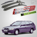 TeamCar Ștergătoare Ford Escort Gen V VI Turnier Break 1990-1994 | Set Față și Spate Flat - TeamCar® (TC-FORD1XX4)