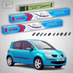 TeamCar Ștergătoare Renault Modus Grand Modus 2004-2005 | Set Față și Spate Flat Premium - TeamCar® (TC-MODUS1-706525FLP)
