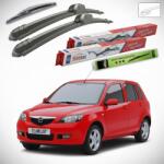 TeamCar Ștergătoare Mazda 2 DY 2003-2005 | Set Față și Spate Flat - TeamCar® (TC-MZ2DY036004350F)