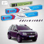 TeamCar Ștergătoare Dacia Duster I Facelift SUV 2014-2016 | Set Față și Spate Flat Premium - TeamCar® (TC-DUST1B-604530FLP)