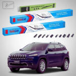 TeamCar Ștergătoare Jeep Cherokee KL 2014-prezent | Set Față și Spate Flat Premium - TeamCar® (TC-JEEPKL-650350FLP)