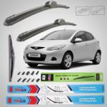 TeamCar Ștergătoare Mazda 2 DE 2007-2010 5 uși | Set Față și Spate Flat Premium - TeamCar® (TC-MZ2DE07600350330FP)