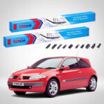 TeamCar Ștergătoare Renault Megane II Hatchback 2002-2006 | Set Față Flat Premium - TeamCar® (TC-MEGA2H1-6045FLP)