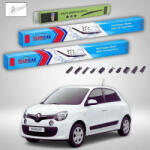 TeamCar Ștergătoare Renault Twingo III Hatchback 2014-2015 | Set Față și Spate Flat Premium - TeamCar® (TC-TWIN3-503528FLP)