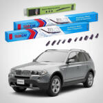 TeamCar Ștergătoare BMW X3 (E83) 2004-2010 | Set Față și Spate Flat Premium - TeamCar® (TC-X3E83-5550350FLP)
