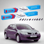 TeamCar Ștergătoare Renault Megane II Sedan 2006-2009 | Set Față Flat Premium - TeamCar® (TC-MEGA2S2-6045FLP)