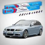 TeamCar Ștergătoare BMW Seria 3 Touring (E91) 2005-2009 | Set Față Flat Premium - TeamCar® (TC-E91-600475FLP)