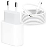 quandes Set incarcator retea 20W pd si cablu, compatibil iph 14, 13, 12, 11, USB C-Light, 1 m, 37W, QUANDES
