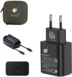 quandes Set Incarcator retea 60W, T6010 QUANDES, USB Type-C, Cablu C-C 5A, 1.8M, geanta depozitare