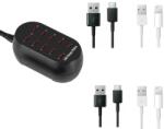 quandes Set Statie de incarcare USB 50W 5V 10A, 10 porturi si ventilator, 2 cabluri USBC-A, 2 cabluri USB-A - Lightning