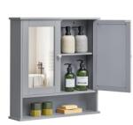 VASAGLE Dulap de baie cu oglinda, VASAGLE, 56.5 x 58.5 x 13 cm, gri (LHC002G02V1)