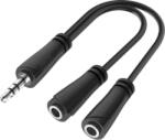 Hama Audio Splitter, 3.5 mm Jack Plug - 2 x 3.5 mm Jack Socket, Stereo (00200349)