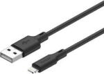 YENKEE Cablu de date și încărcare YCU 615 BK SILIC, USB-A la Lightning, MFi, 12W (2.4A), silicon, 1.5 m, Negru (YCU 615 BK) - vexio