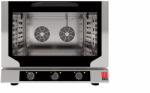Tecnoeka Evolution Next kombipároló gőzöléssel, 4 db 600 × 400 mm-es tepsi, mechanikus vezérlés, 400 V