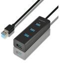 AXAGON HUE-S2BL 4-portos USB 3.0 Charging Hub - 1.2m HUE-S2BL