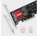 AXAGON PCEM2-ND PCIe Bővítőkártya - 2x M. 2 NVMe PCEM2-ND