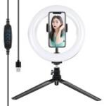 PULUZ PKT3073B LED Gyűrűs Lámpa állvánnyal és telefontartóval PKT3073B