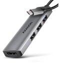 AXAGON HMC-H3A USB-C 4in1 Hub - Ezüst HMC-H3A