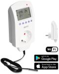 WENTOREX Control TSF-1 WiFi univerzális konnektoros szobatermosztát külső hőmérséklet érzékelővel (16A) (41651025016TSF1)