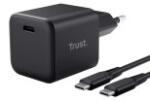 Trust Maxo Ultra-small 65W USB-C Gyorstöltő - Fekete - 2m kábellel 26046