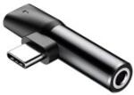 Baseus L41 USB-C - USB-C és 3, 5 mm Jack Audió és Töltő Adapter - Fekete CATL41-01