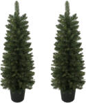 HomCom 2 darabos műfenyő szett, 120 cm, bejárati fenyő 170 ágvéggel, kaspótalppal, zöld (83C-280V00GN)
