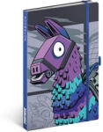 Presco Keménytáblás notesz krémszínű lapokkal, vonalas, leszorító gumiszalaggal Fortnite - Llama 130x210mm, Presco (5416-FOLL)