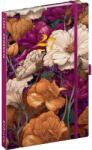 Presco Keménytáblás tervező krémszínű lapokkal, kétheti beosztással, leszorító gumiszalaggal Vintage Flowers 130x210mm, Presco (5414-VF)