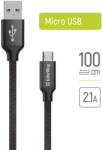 ColorWay Cablu Date, USB, Micro-USB, 2.1A, 1m - ColorWay (CW-CBUM002-BK) - Black (KF2347577) - vexio