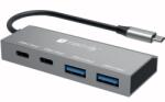TECHLY Hub USB Techly IUSB32C-HUB4AC2, 2x USB-C, 2x USB-A, Silver (IUSB32C-HUB4AC2)