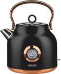 HAEGER Fierbator retro HAEGER ART DECO BLACK, Capacitate 1.7L, Putere 2200W, Afisaj temperatura si baza rotativa 360 grade, Protectie la supraincalzire, Negru Auriu (rzhgek-22b.024a) - cel Fierbator