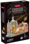 CubicFun Puzzle 3D din lemn Cubic Fun din 255 de piese - Gară feroviară, cu lumini LED (L548h)