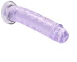 RealRock Dildo Realist Crystal Clear cu Ventuza, TPE, Mov, 14.5 cm Dildo