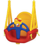 RicoKids Gyerek hinta, Ricokids, piros/kék/sárga, csörgővel, állítható kötélmagasság: 130-160 cm, átalakítható, teherbírás: 30 kg, téglalap alakú (TE421)