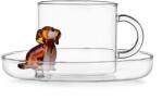 Ichendorf Milano ceașcă cu farfurioară din sticlă borosilicată Dogs 300 ml 99KK-FIUZUI_TSP (9354299)