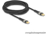 Delock Kábel - 80765 (USB A - USB TypeC - adat és töltő kábel áttetsző PD 3.0 100W fekete, 3m) (80765)