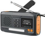 EXTRALINK BT-4000 vészhelyzeti FM/DAB rádió, Bluetooth 5.0, 4500 mAh-s powerbank, napelem, dinamós hajtókar, zseblámpa és SOS-riasztó (EX.98451)