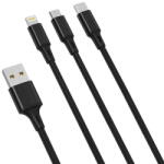 XO 3in1 Cable USB-C / Lightning / Micro 2.4A, 1, 2m (Black) (27473)