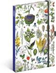 Presco Keménytáblás notesz krémszínű lapokkal, pontozott, leszorító gumiszalaggal Herbs 130x210mm, Presco - papirx