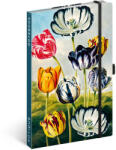 Presco Keménytáblás notesz krémszínű lapokkal, vonalas, leszorító gumiszalaggal Tulips 130x210mm, Presco - papirx