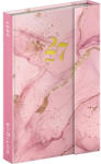 Presco Határidőnapló mágnessel záródó, heti, fehér lapokkal Pink Marble 110x160mm, Presco - papirx
