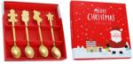  Set 4 Lingurite, Flippy, Tema Craciun, din Otel Inoxidabil, 4 Modele Festive, Cutie Cadou, 14 x 14 x 2.5 cm, Auriu (CR-161581) Tacam