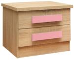  Noptiera Playroom, 2 sertare, 40x48x39 cm, nuanta sonoma/roz (UE-HM11062.02)