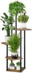  Suport de flori din metal, negru/lemn rustic, adite (UE-0000354721) Raft