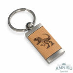 Amnisu T-rex csontvázas gravírozott kulcstartó