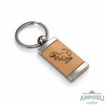 Amnisu T-rex szimbólumos gravírozott kulcstartó