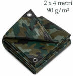  Prelata Army pentru utilaje, lemne si materiale, 2x4 m, PE 90 g/mp, inele metalice (WM100.2x4.ARMY)