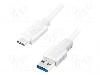 LogiLink Cablu USB A mufa, USB C mufa, USB 3.0, lungime 0.5m, alb, LOGILINK - CU0173